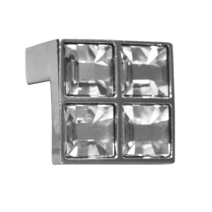 TH659 Chrome and Crystal Square Knob
